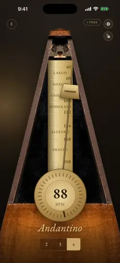 The mechanical metronome in the app